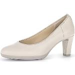 Cremefarbene Gabor High Heels & Stiletto-Pumps in Breitweite aus Glattleder für Damen Größe 39 
