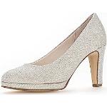 Silberne Gabor High Heels & Stiletto-Pumps in Normalweite aus Leder für Damen Größe 42,5 