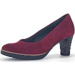 Bordeauxrote Business Gabor High Heels & Stiletto-Pumps in Breitweite aus Glattleder für Damen Größe 42,5 
