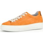 Orange Gabor Low Sneaker mit Schnürsenkel aus Glattleder leicht für Damen Größe 37 