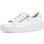 Weiße Gabor Low Sneaker mit Reißverschluss in Normalweite aus Leder für Damen Größe 38 