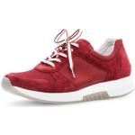 Rote Gabor Low Sneaker mit Schnürsenkel aus Textil für Damen Größe 40 