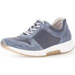 Reduzierte Blaue Gabor Nautic Low Sneaker mit Schnürsenkel aus Textil mit herausnehmbarem Fußbett für Damen Größe 39 