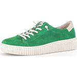 Reduzierte Grüne Gabor Low Sneaker mit Schnürsenkel in Normalweite aus Glattleder für Damen Größe 40,5 