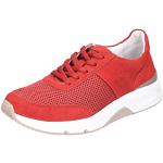 Rote Gabor Low Sneaker mit Schnürsenkel aus Textil mit herausnehmbarem Fußbett für Damen Größe 43 
