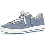 Reduzierte Blaue Gabor Nautic Low Sneaker mit Reißverschluss in Breitweite aus Veloursleder mit herausnehmbarem Fußbett für Damen Größe 37,5 