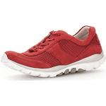 Rote Gabor Low Sneaker mit Schnürsenkel aus Textil mit herausnehmbarem Fußbett für Damen Größe 37 
