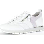 Fliederfarbene Gabor Low Sneaker mit Reißverschluss in Normalweite aus Glattleder mit herausnehmbarem Fußbett für Damen Größe 39 