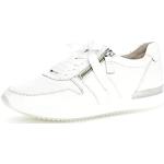 Reduzierte Weiße Gabor Low Sneaker mit Reißverschluss in Normalweite aus Veloursleder für Damen Größe 42 