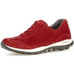 Rote Gabor Low Sneaker mit Schnürsenkel aus Veloursleder für Damen Größe 43 