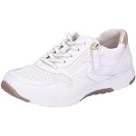 Silberne Gabor Low Sneaker mit Reißverschluss aus Glattleder mit herausnehmbarem Fußbett für Damen Größe 37,5 