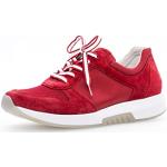 Rote Gabor Low Sneaker mit Schnürsenkel aus Textil für Damen Größe 38 