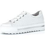 Weiße Gabor Low Sneaker mit Schnürsenkel aus Glattleder für Damen Größe 41 