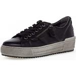 Schwarze Gabor Low Sneaker mit Schnürsenkel aus Leder mit herausnehmbarem Fußbett für Damen Größe 40,5 