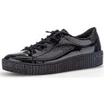 Schwarze Gabor Low Sneaker mit Schnürsenkel in Normalweite aus Veloursleder mit herausnehmbarem Fußbett für Damen Größe 38,5 