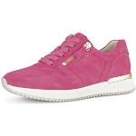 Pinke Gabor Low Sneaker mit Schnürsenkel in Normalweite aus Glattleder mit herausnehmbarem Fußbett für Damen Größe 44 