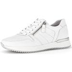 Reduzierte Weiße Gabor Low Sneaker mit Schnürsenkel in Normalweite aus Glattleder mit herausnehmbarem Fußbett für Damen Größe 43 