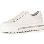 Reduzierte Weiße Gabor Low Sneaker mit Schnürsenkel aus Glattleder mit herausnehmbarem Fußbett für Damen Größe 39 