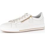 Weiße Gabor Low Sneaker mit Reißverschluss aus Glattleder mit herausnehmbarem Fußbett für Damen Größe 40 