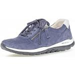 Reduzierte Blaue Gabor Low Sneaker mit Reißverschluss aus Veloursleder mit herausnehmbarem Fußbett für Damen Größe 43 