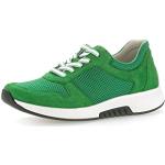 Grüne Gabor Low Sneaker mit Schnürsenkel aus Textil mit herausnehmbarem Fußbett für Damen Größe 41 