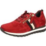 Rote Gabor Low Sneaker mit Schnürsenkel in Komfortweite aus Leder mit herausnehmbarem Fußbett für Damen Größe 40 