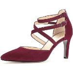 Reduzierte Bordeauxrote Elegante Gabor High Heels & Stiletto-Pumps mit Riemchen in Breitweite aus Glattleder für Damen Größe 41 
