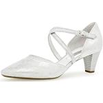 Weiße Elegante Gabor High Heels & Stiletto-Pumps mit Riemchen in Normalweite aus Veloursleder für Damen Größe 43 