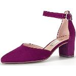 Violette Gabor High Heels & Stiletto-Pumps mit Riemchen in Breitweite aus Veloursleder für Damen Größe 37,5 