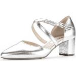 Silberne Elegante Gabor High Heels & Stiletto-Pumps mit Riemchen in Normalweite aus Glattleder für Damen Größe 43 