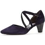 Blaue Elegante Gabor High Heels & Stiletto-Pumps mit Riemchen in Normalweite aus Veloursleder für Damen Größe 42,5 
