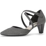 Silberne Elegante Gabor High Heels & Stiletto-Pumps mit Riemchen in Normalweite aus Leder für Damen Größe 38 