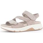Beige Gabor Outdoor-Sandalen mit Riemchen in Breitweite aus Glattleder mit herausnehmbarem Fußbett für Damen Größe 42,5 für den für den Sommer 