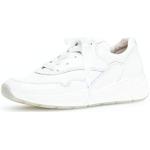 Weiße Gabor Comfort Low Sneaker mit Schnürsenkel mit herausnehmbarem Fußbett für Damen Größe 43 