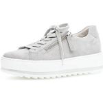 Hellgraue Elegante Gabor Comfort Low Sneaker mit Reißverschluss mit herausnehmbarem Fußbett für Damen Größe 41,5 
