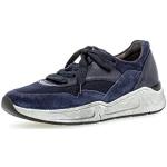 Marineblaue Gabor Comfort Runde Low Sneaker mit Schnürsenkel aus Leder mit herausnehmbarem Fußbett für Damen Größe 42 