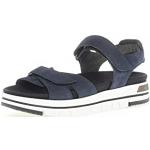 Blaue Gabor Outdoor-Sandalen mit Klettverschluss in Breitweite aus Veloursleder für Damen Größe 40 für den für den Sommer 