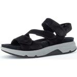 Schwarze Gabor Outdoor-Sandalen mit Klettverschluss aus Veloursleder mit herausnehmbarem Fußbett für Damen Größe 37,5 für den für den Sommer 