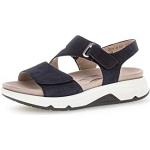 Blaue Gabor Outdoor-Sandalen mit Klettverschluss in Breitweite aus Glattleder mit herausnehmbarem Fußbett für Damen Größe 41 für den für den Sommer 