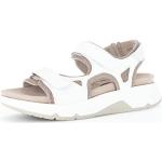 Weiße Gabor Outdoor-Sandalen mit Klettverschluss aus Leder mit herausnehmbarem Fußbett für Damen Größe 38 für den für den Sommer 