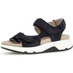 Blaue Gabor Outdoor-Sandalen mit Klettverschluss aus Leder mit herausnehmbarem Fußbett für Damen Größe 36 für den für den Sommer 