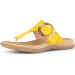 Reduzierte Gelbe Gabor Damendianetten mit Klettverschluss in Normalweite aus Leder leicht für den für den Sommer 