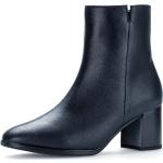 Reduzierte Blaue Elegante Gabor Fashion Ankle Boots & Klassische Stiefeletten mit Reißverschluss aus Glattleder für Damen mit Absatzhöhe 5cm bis 7cm 