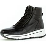 Reduzierte Schwarze Gabor Fashion High Top Sneaker & Sneaker Boots mit Reißverschluss aus Glattleder für Damen mit Absatzhöhe 3cm bis 5cm 