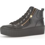 Reduzierte Schwarze Gabor Fashion High Top Sneaker & Sneaker Boots mit Reißverschluss aus Glattleder für Damen mit Absatzhöhe bis 3cm 