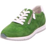 Reduzierte Grüne Elegante Gabor Runde Low Sneaker mit Schnürsenkel in Normalweite aus Leder Leicht für Damen Größe 40,5 