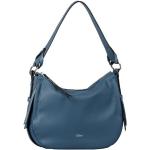 Reduzierte Blaue Unifarbene Gabor Hobo Bags mit Reißverschluss aus PU mit Handyfach für Damen 