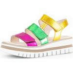 Reduzierte Bunte Gabor Keilabsatz Sandaletten mit Klettverschluss in Normalweite aus Glattleder Größe 42 für den für den Sommer 