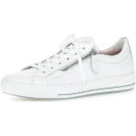 Weiße Gabor Low Sneaker mit Reißverschluss aus Kalbsleder leicht für Damen Größe 43 