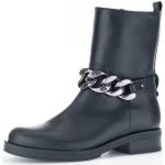 Reduzierte Schwarze Gabor Blockabsatz Ankle Boots & Klassische Stiefeletten ohne Verschluss aus Leder für Damen Größe 40,5 für den für den Winter 